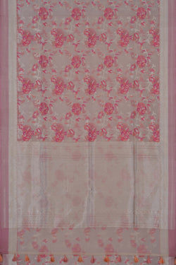 Image of Kora Silk Brocade Off White Saree