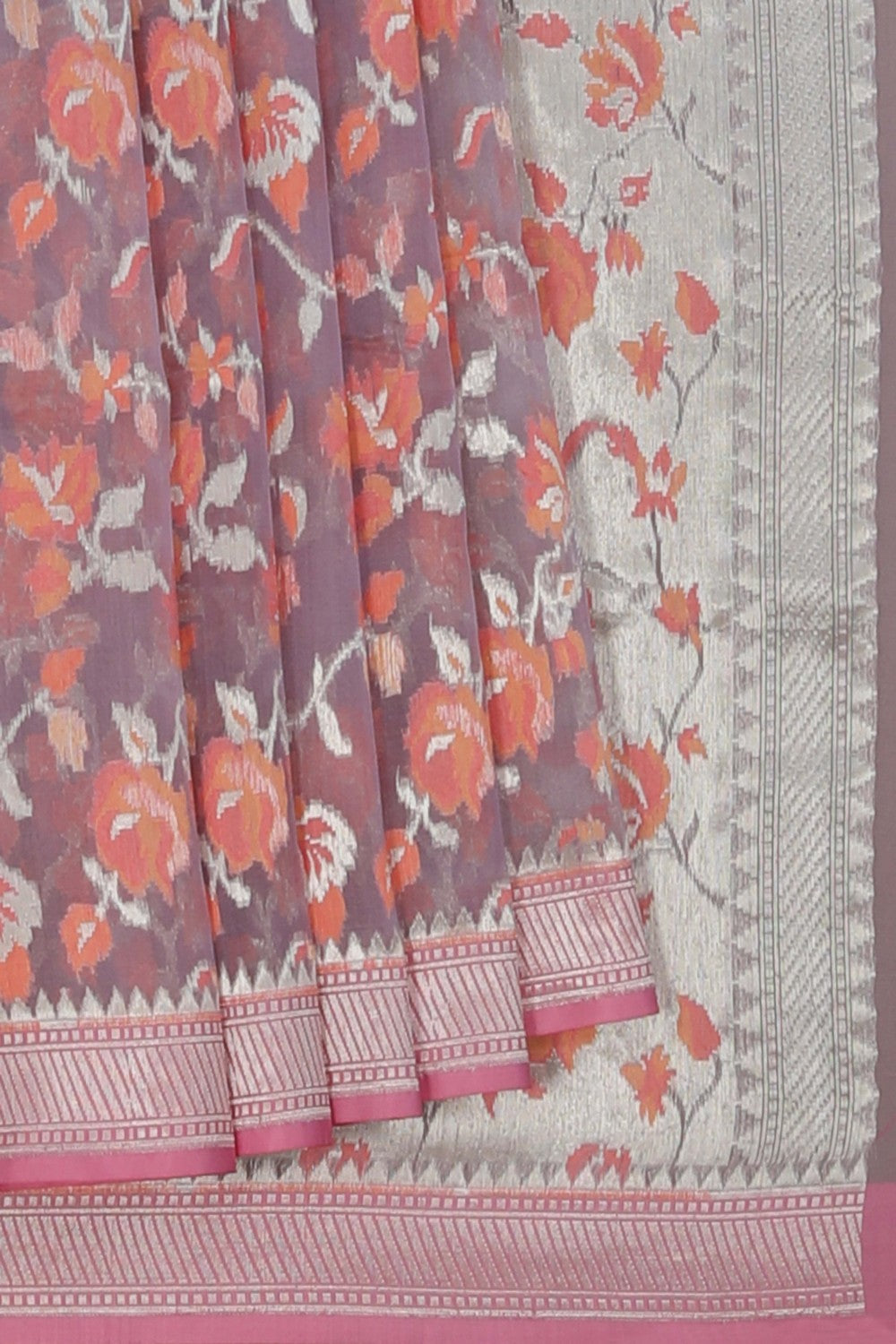 Image of Kora Silk Brocade Lavender Purple Saree