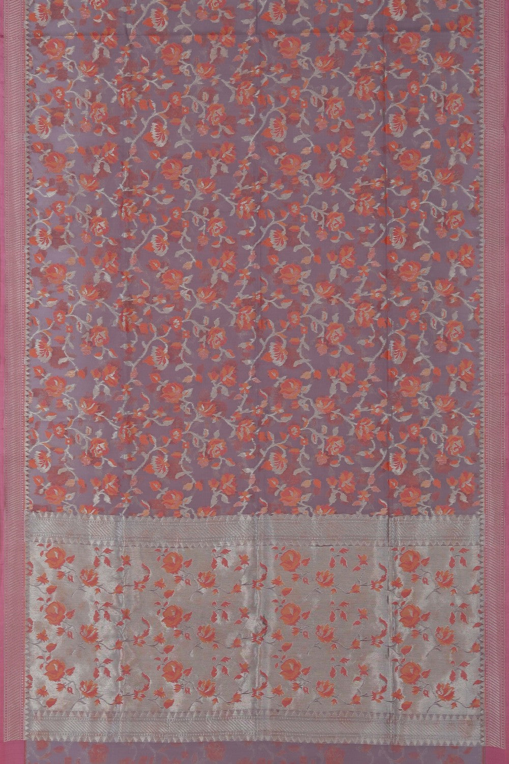 Image of Kora Silk Brocade Lavender Purple Saree