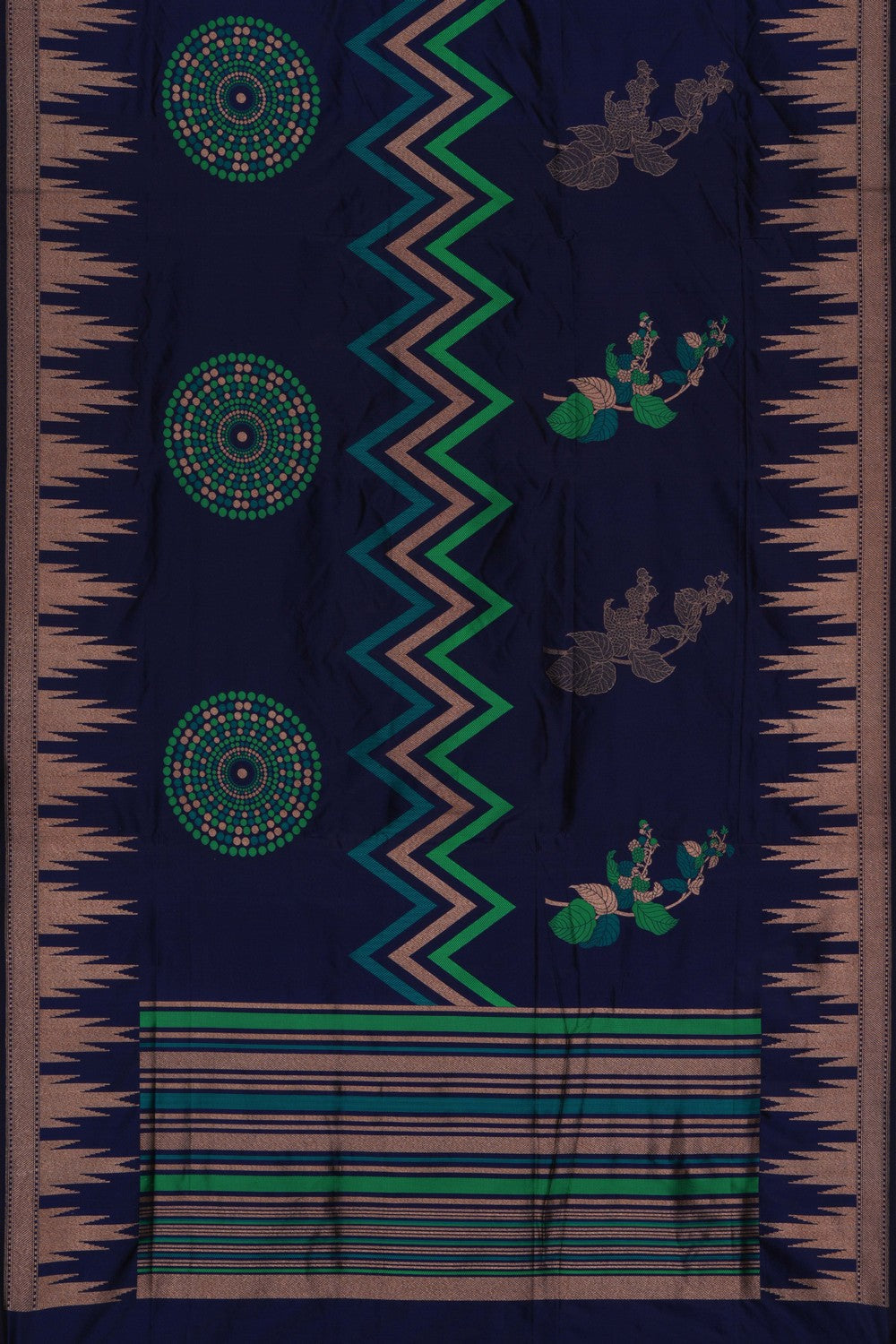 Image of Banarasi Silk Navy Blue Saree