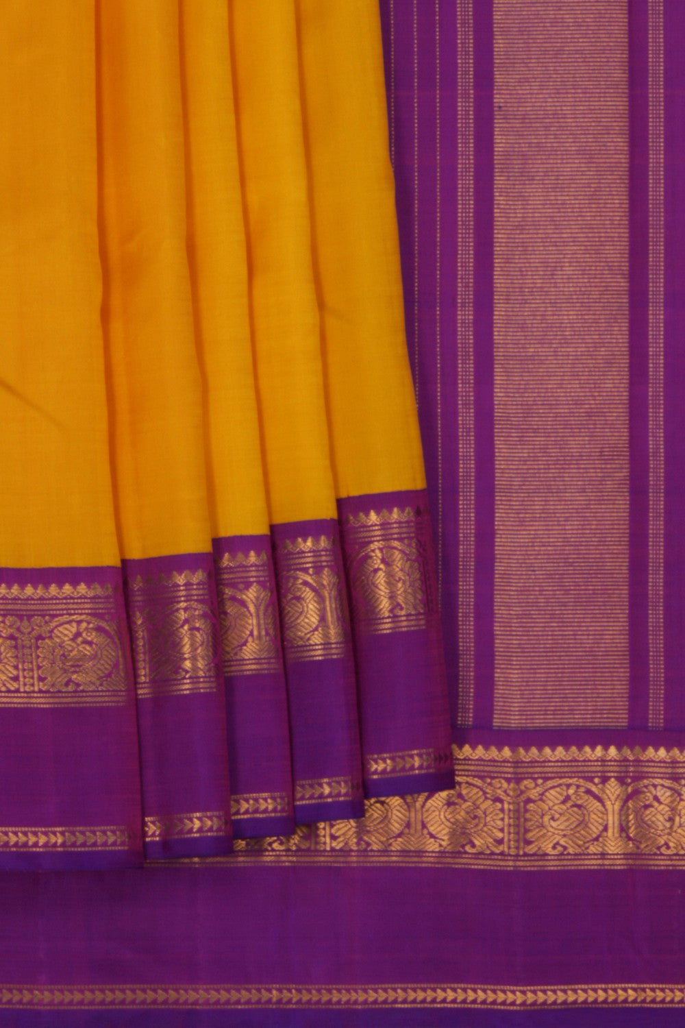 Arani Silk Yellow Saree