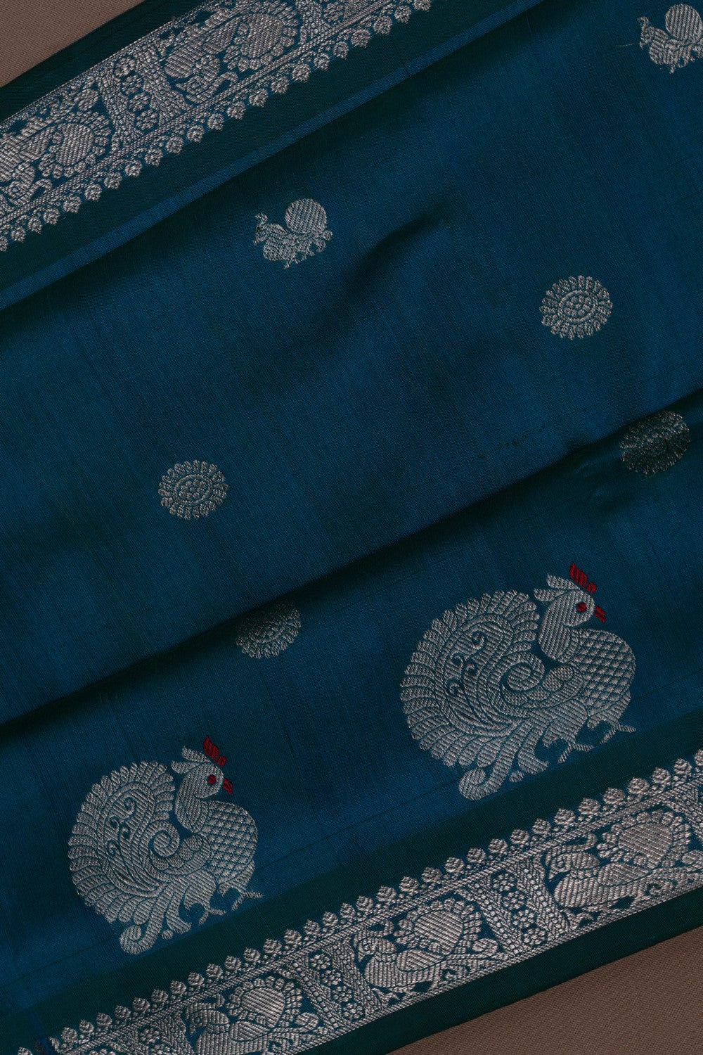 Image of Venkatagiri Silk Blue Saree