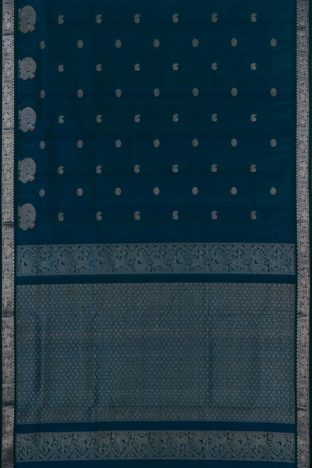 Image of Venkatagiri Silk Blue Saree