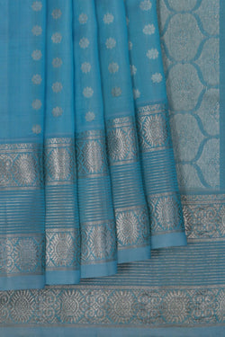 Image of Venkatagiri Silk Ice Blue Saree