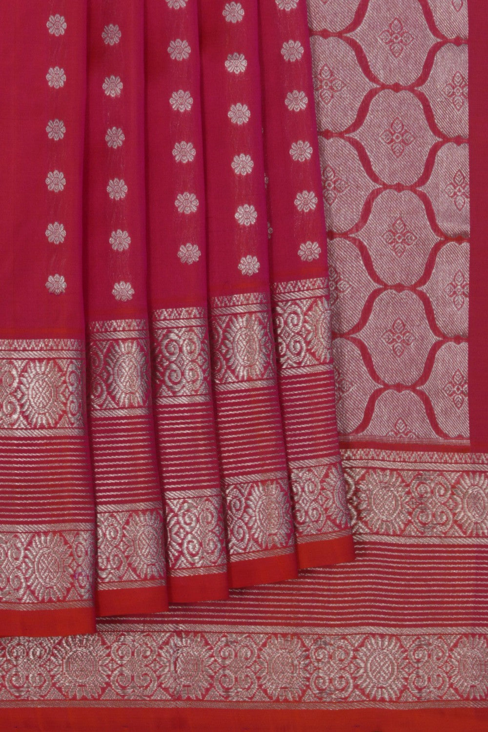 Image of Venkatagiri Silk Fuchsia Pink Saree