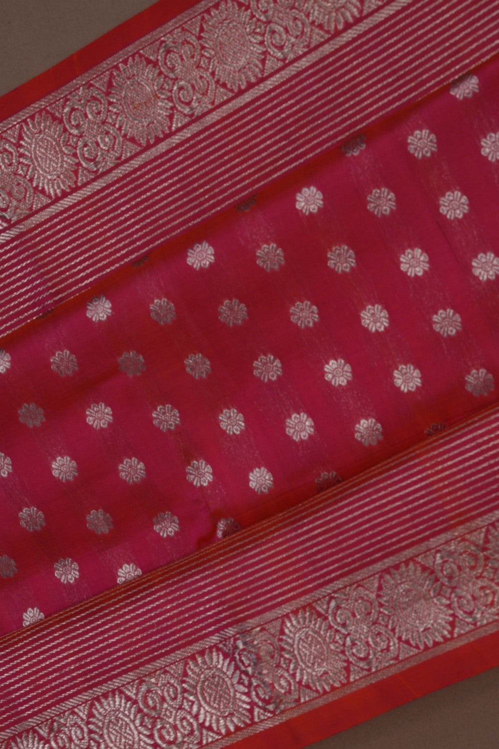 Image of Venkatagiri Silk Fuchsia Pink Saree