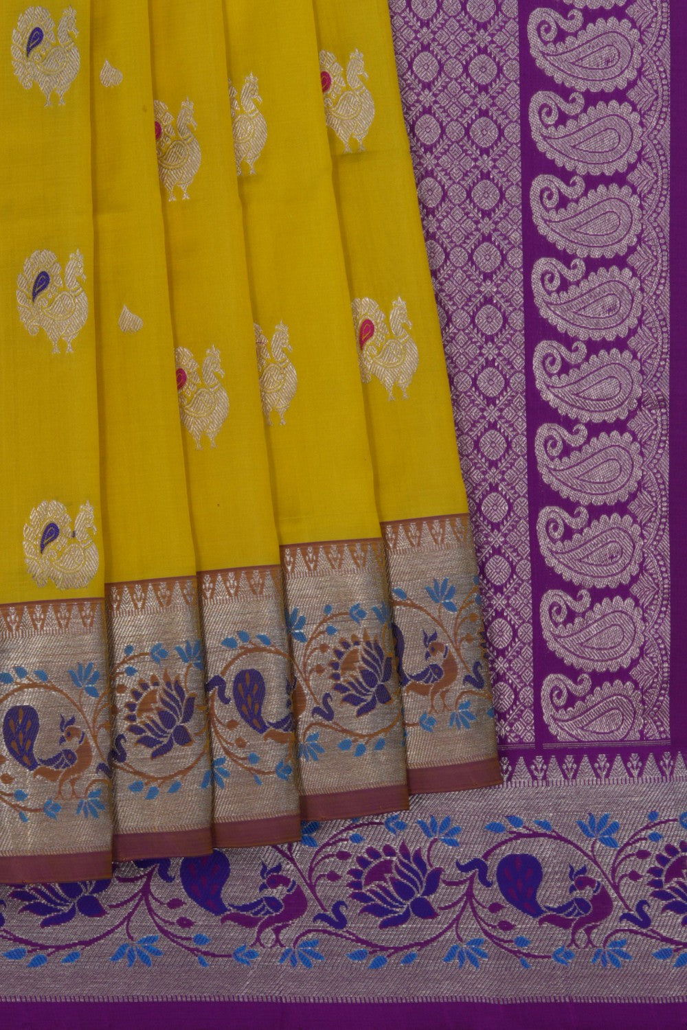 Venkatagiri Silk Spring Green Saree