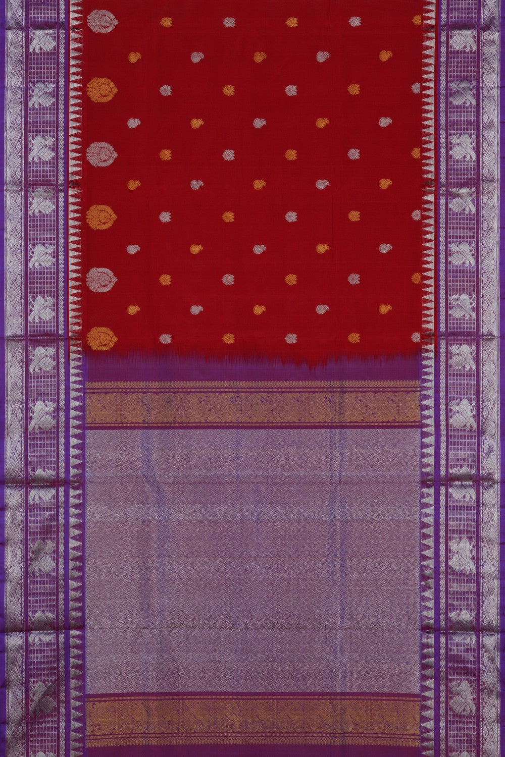 Venkatagiri Silk Red Saree