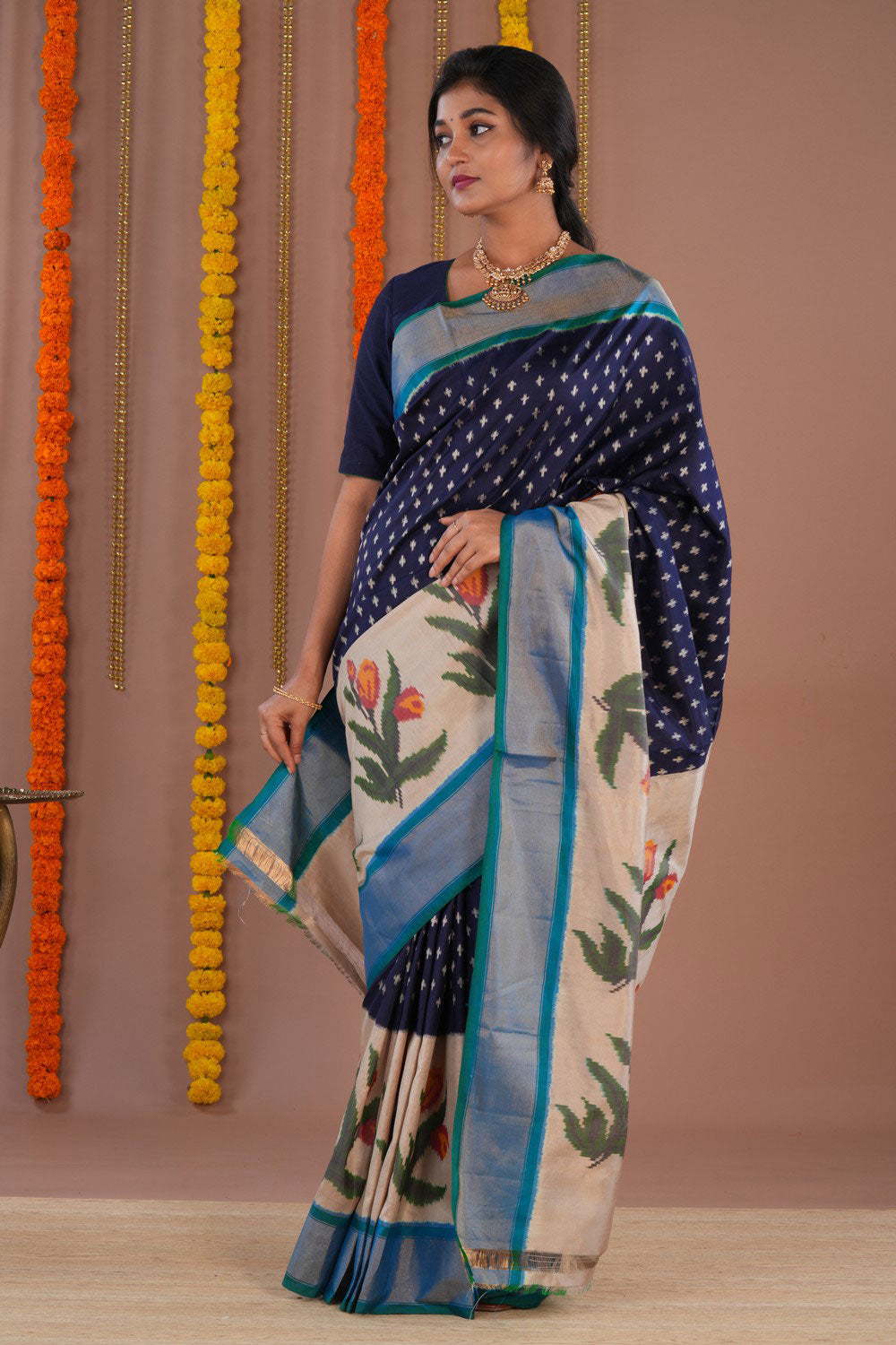 Image of Pochampally Ikat Silk Saree