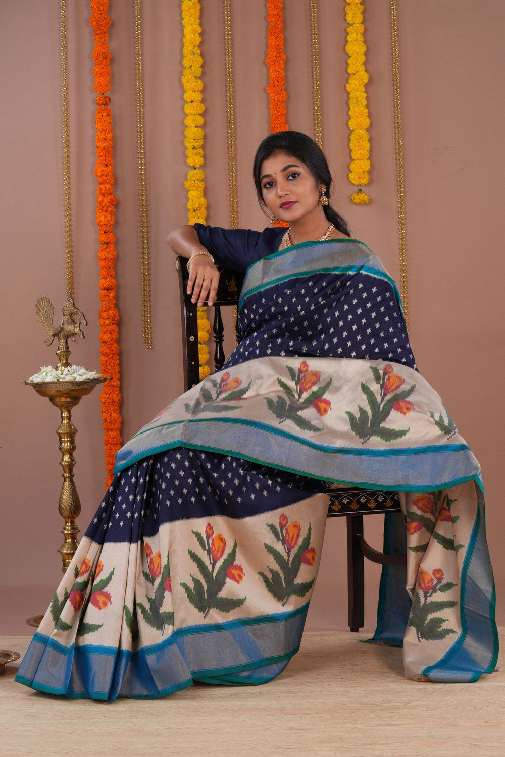 Image of Pochampally Ikat Silk Saree