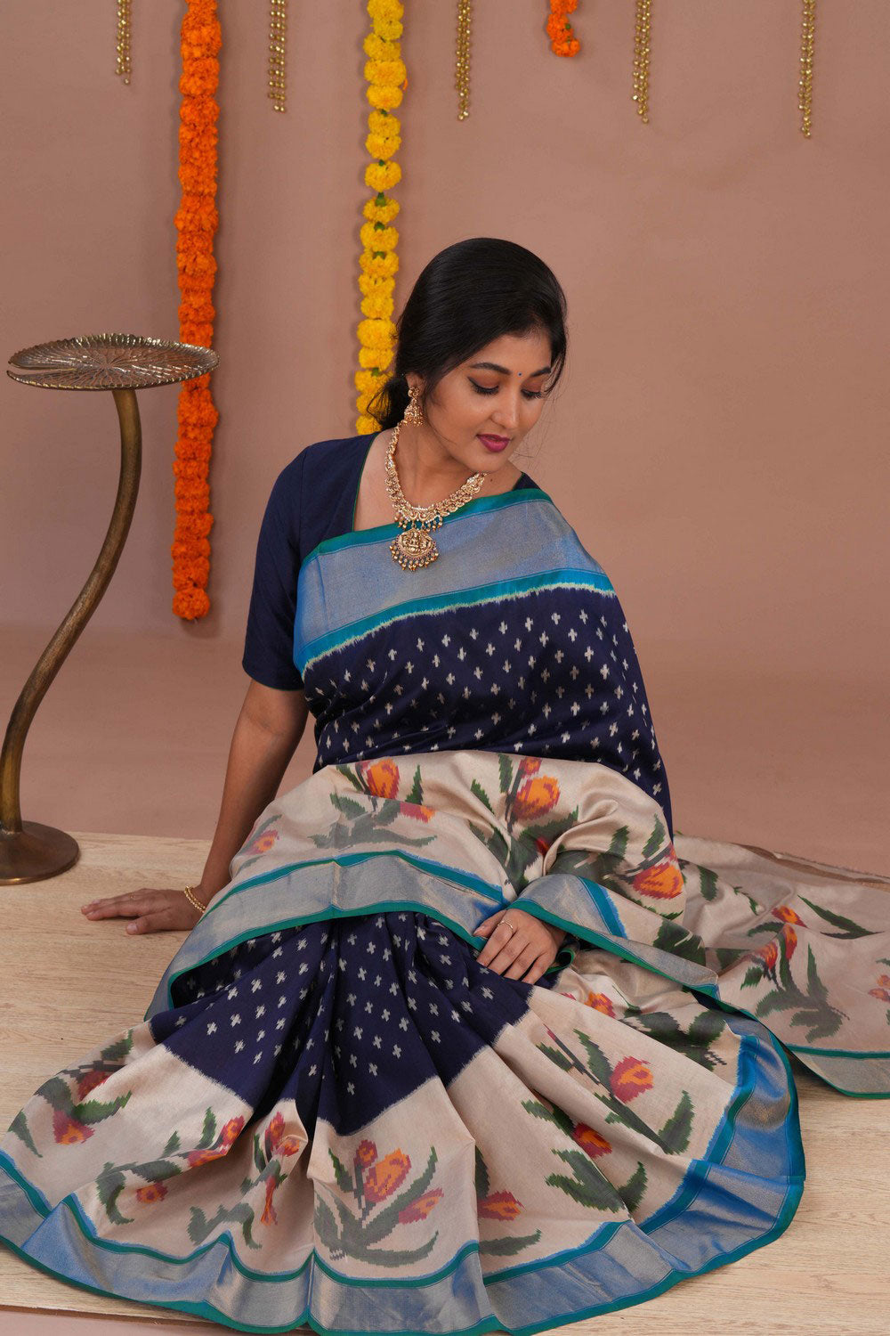 Image of Pochampally Ikat Silk Saree
