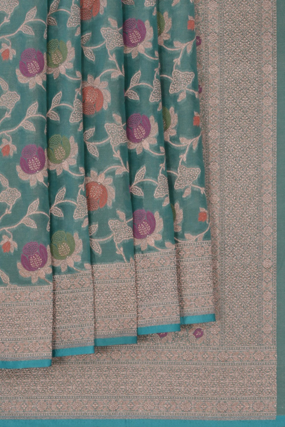 Banarasi Silk Turquoise Green Saree