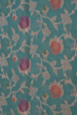 Image of Banarasi Silk Turquoise Green Saree