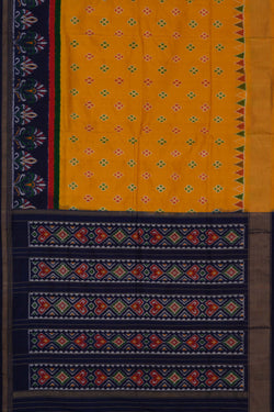 Image of Pochampally Ikat Silk Yellow Saree