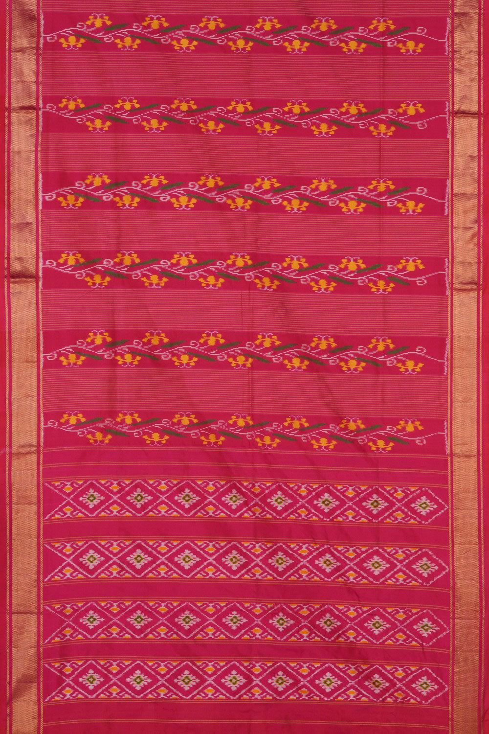 Image of Pochampally Ikat Silk Pink Saree