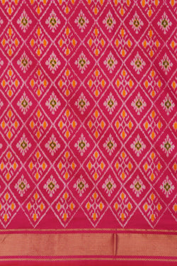 Image of Pochampally Ikat Silk Pink Saree