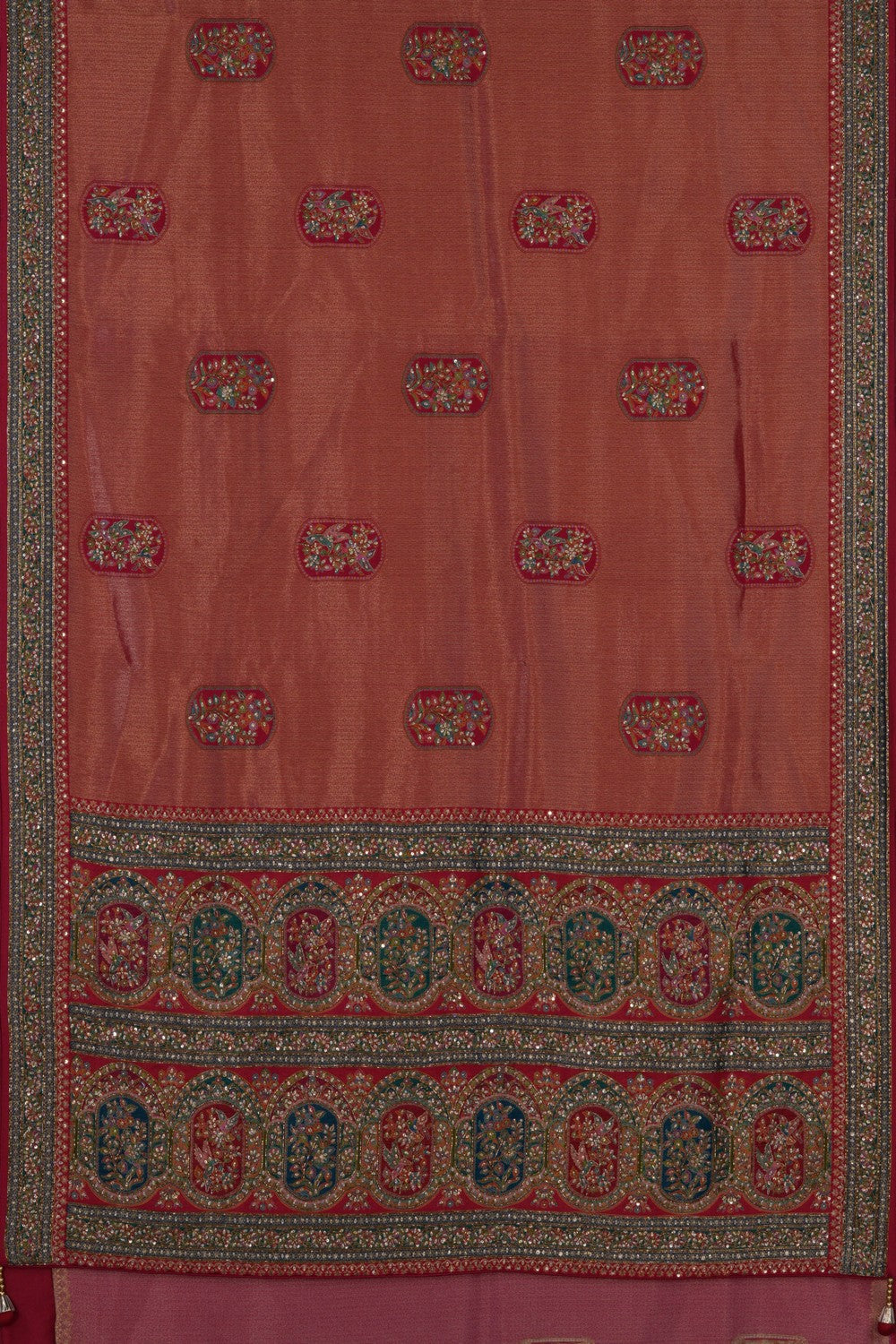 A Tissue Embroidery Saree