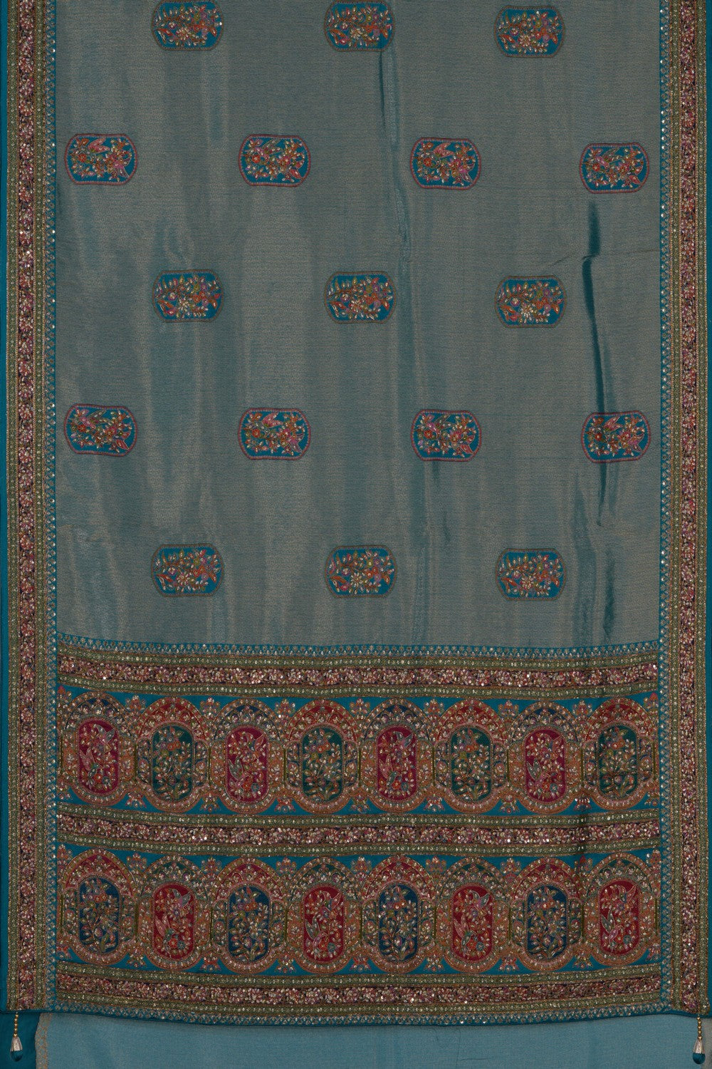 A Tissue Embroidery Saree