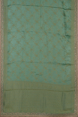 Image of A Sea Green Brocade Embroidery Saree