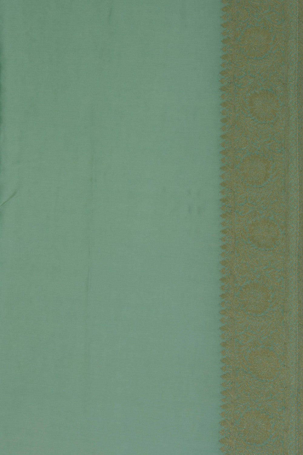 A Sea Green Brocade Embroidery Saree