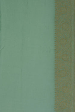 Image of A Sea Green Brocade Embroidery Saree