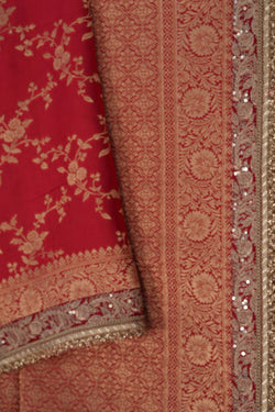 Image of A Red Brocade Embroidery Saree