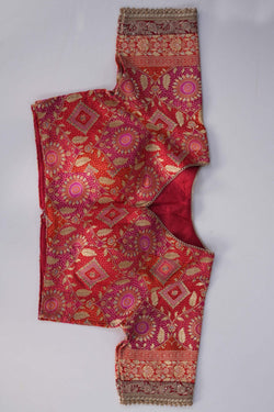 Image of A Red Brocade Embroidery Saree