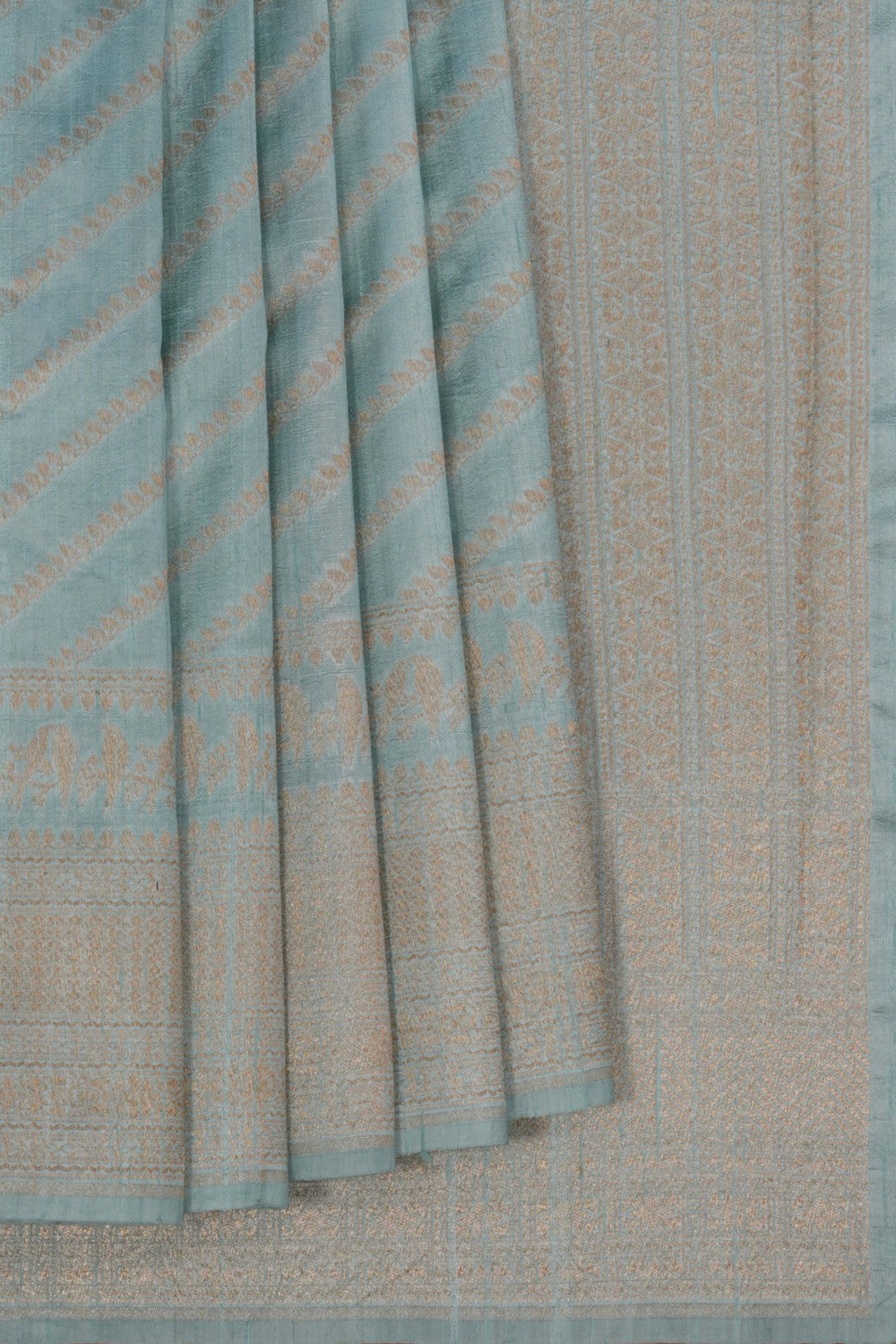 Image of Banarasi Dupion Silk Ice Blue Saree