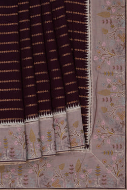 Image of Banarasi Dupion Silk Maroon Saree
