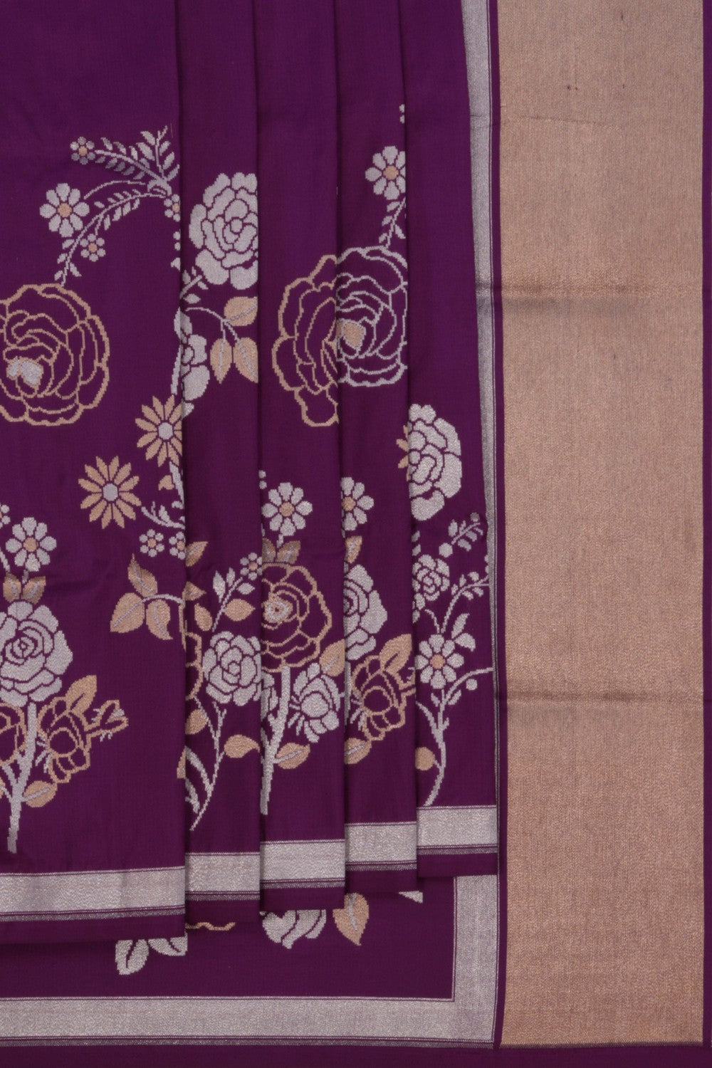 Image of Banarasi Silk Purple Saree