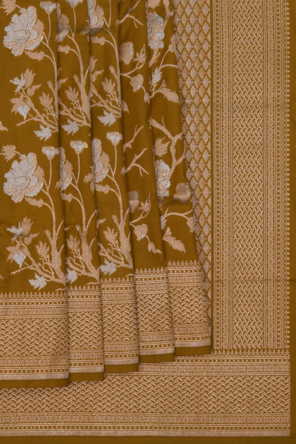 Image of Banarasi Silk Fenugreek Green Saree