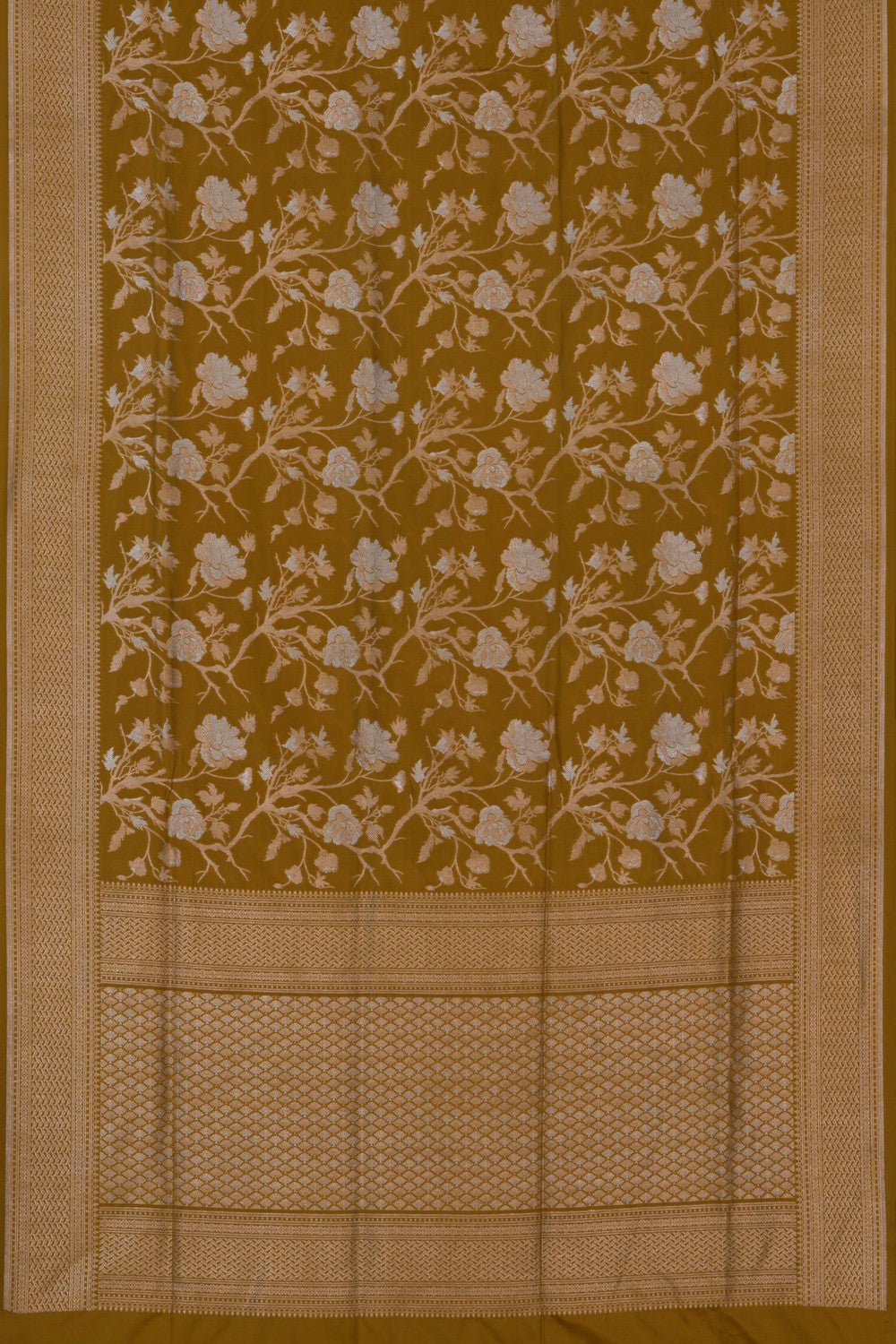Image of Banarasi Silk Fenugreek Green Saree