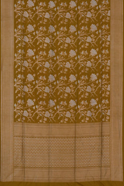Image of Banarasi Silk Fenugreek Green Saree