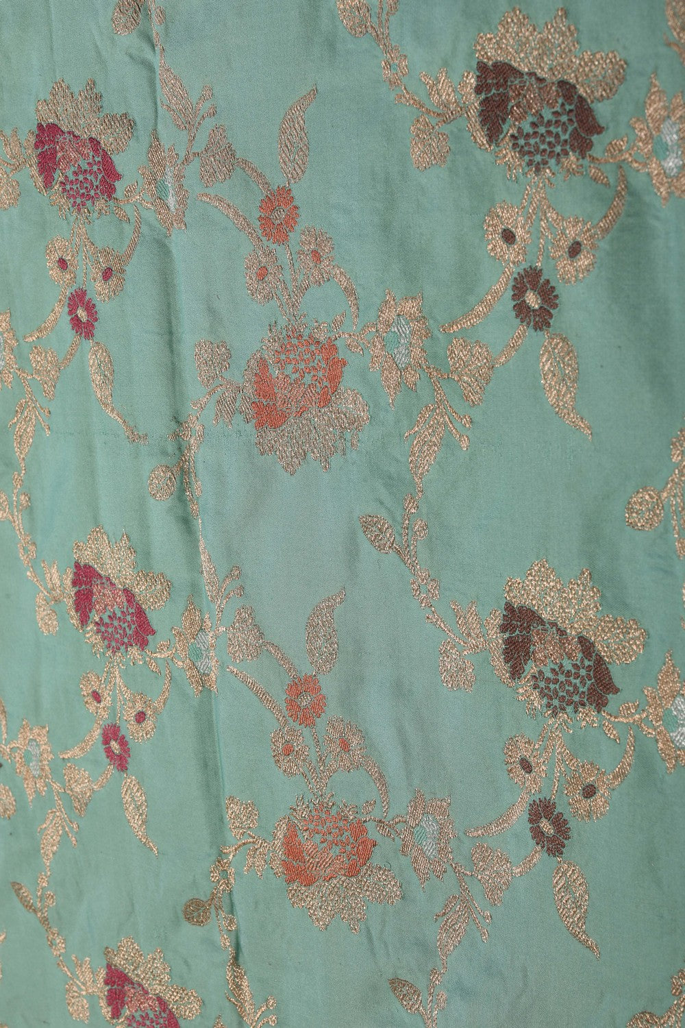 Image of Banarasi Brocade Silk Turquoise Blue Saree