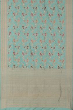 Image of Banarasi Brocade Silk Turquoise Blue Saree