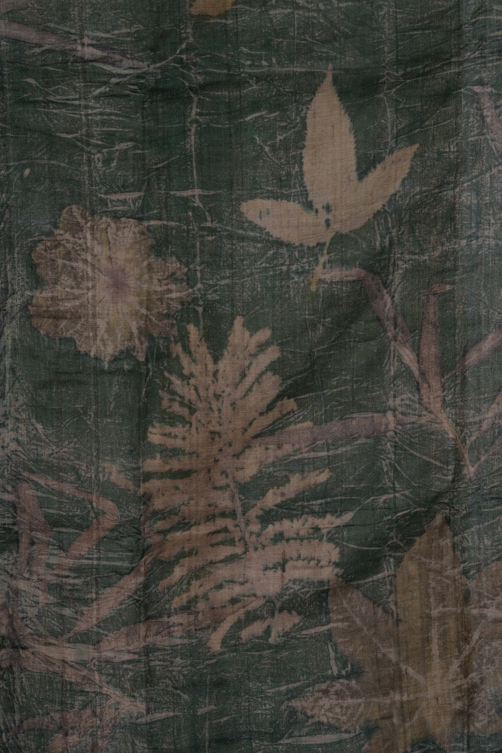 Image of Green Oranic Printed Tussar Silk Saree