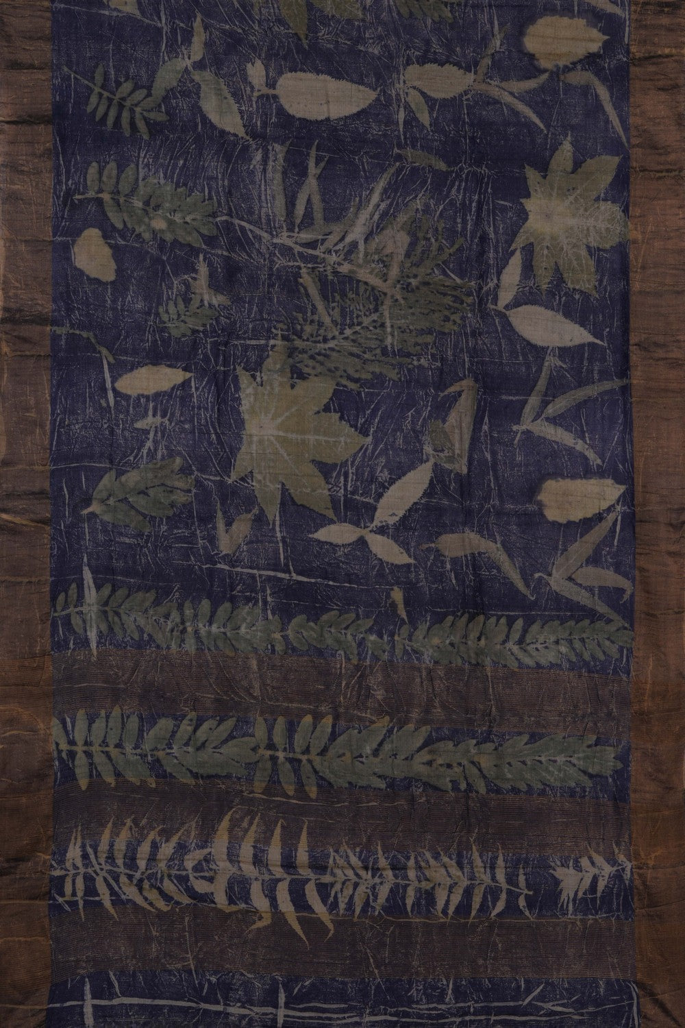 Image of Navy Blue Oranic Printed Saree