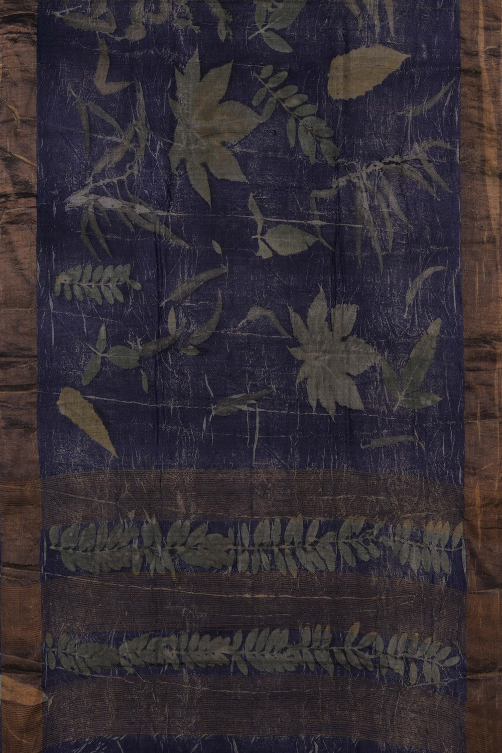 Navy Blue Oranic Printed Saree
