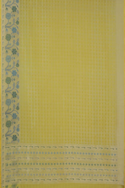 Image of Kora Silk Brocade Yellow Saree