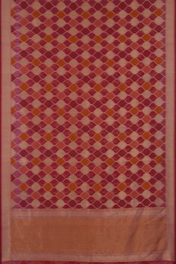 Image of Kora Silk Brocade Red Saree
