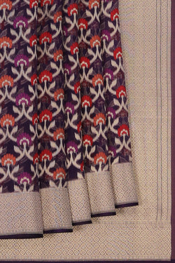 Image of Kora Silk Brocade Purple Saree