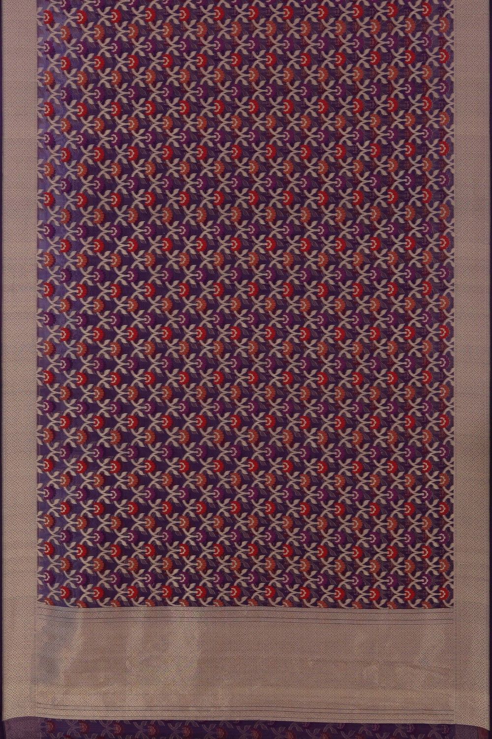 Kora Silk Brocade Purple Saree