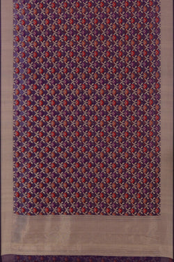 Image of Kora Silk Brocade Purple Saree