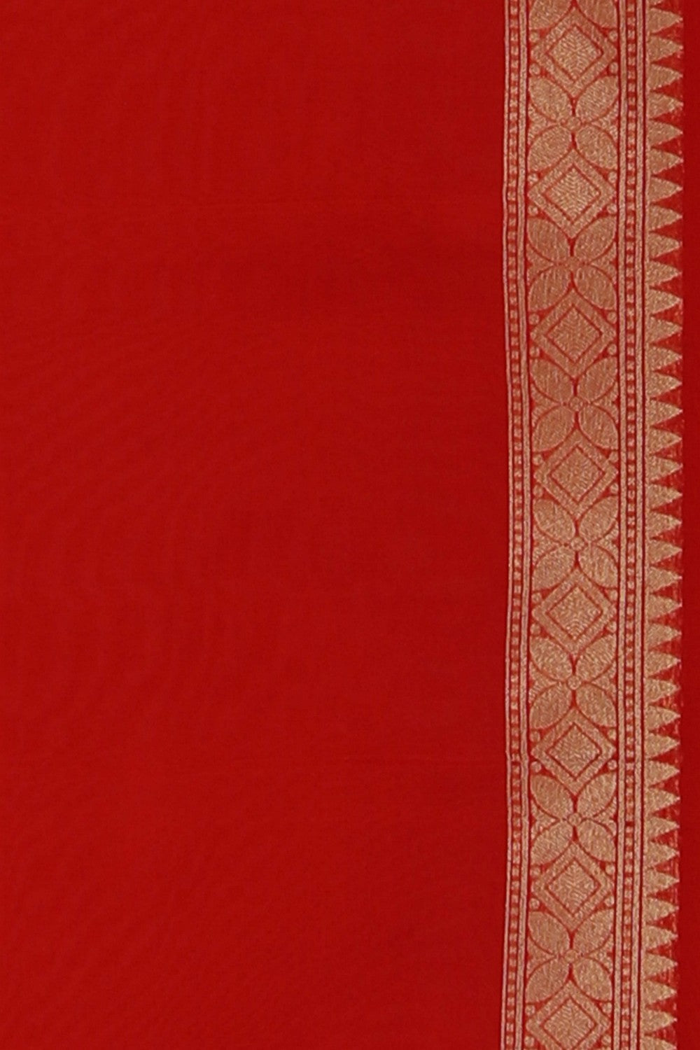 Kora Silk Brocade Red Saree