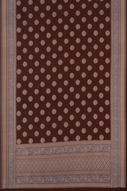 Image of Kora Silk Brocade Brown Saree