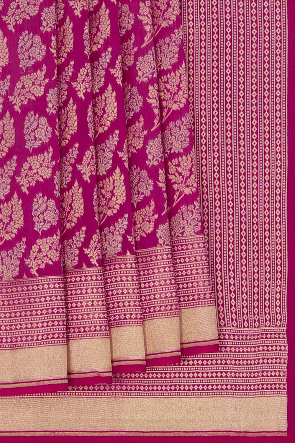 Image of Kora Silk Brocade Pink Saree