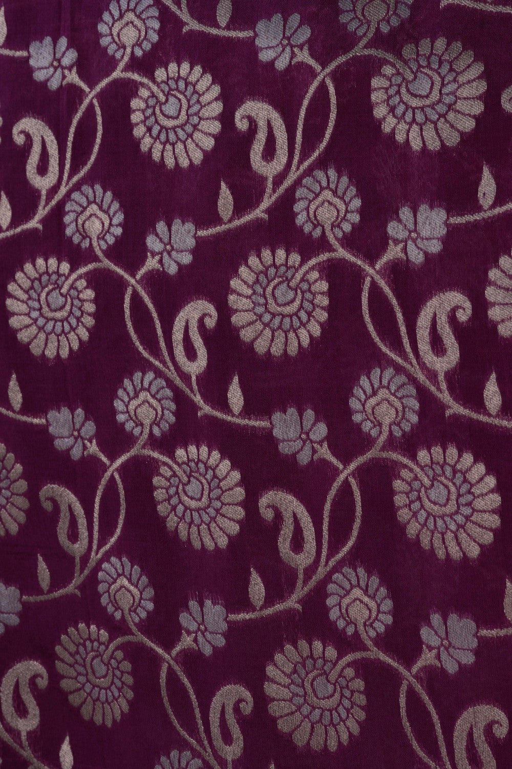 Kora Silk Brocade Magenta Pink Saree
