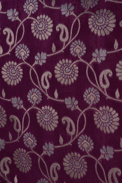 Image of Kora Silk Brocade Magenta Pink Saree