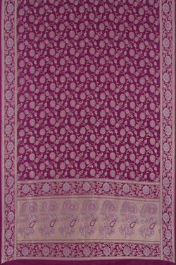 Image of Kora Silk Brocade Magenta Pink Saree