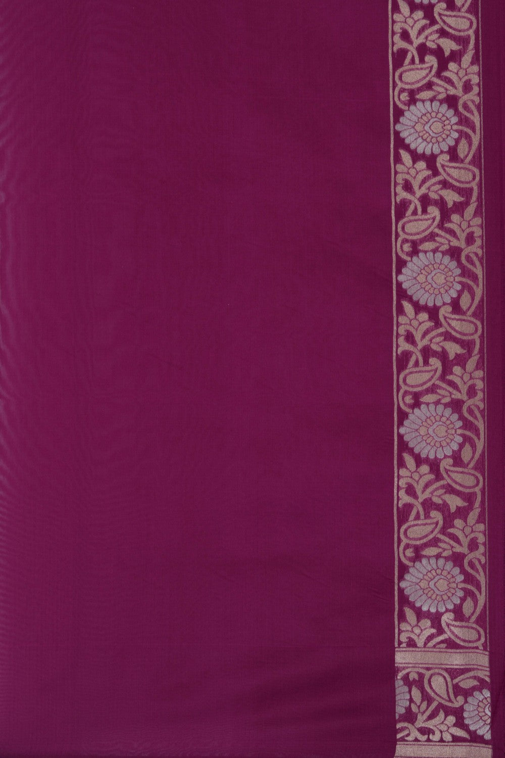 Image of Kora Silk Brocade Magenta Pink Saree